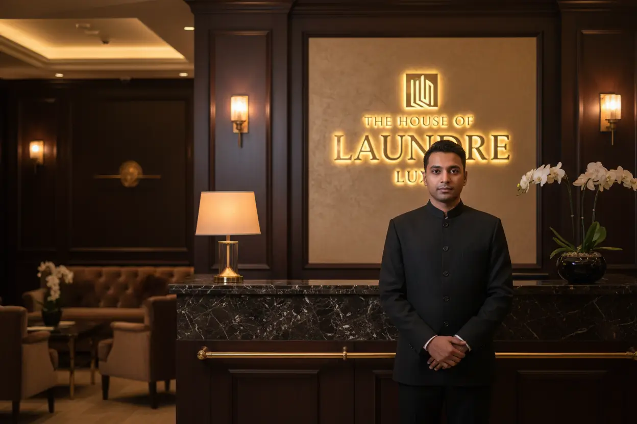Concierge at the The House of Laundre Luxe reception counter